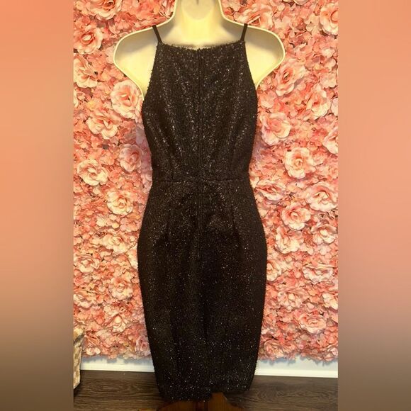 H&M (4) Black Dress with Slit in Back - Picture 6 of 9